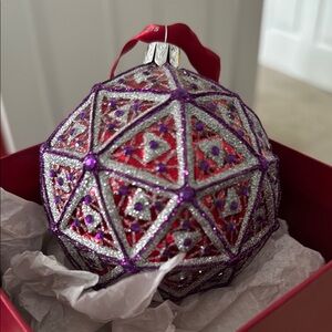 Purple and Silver Geometric Ornament